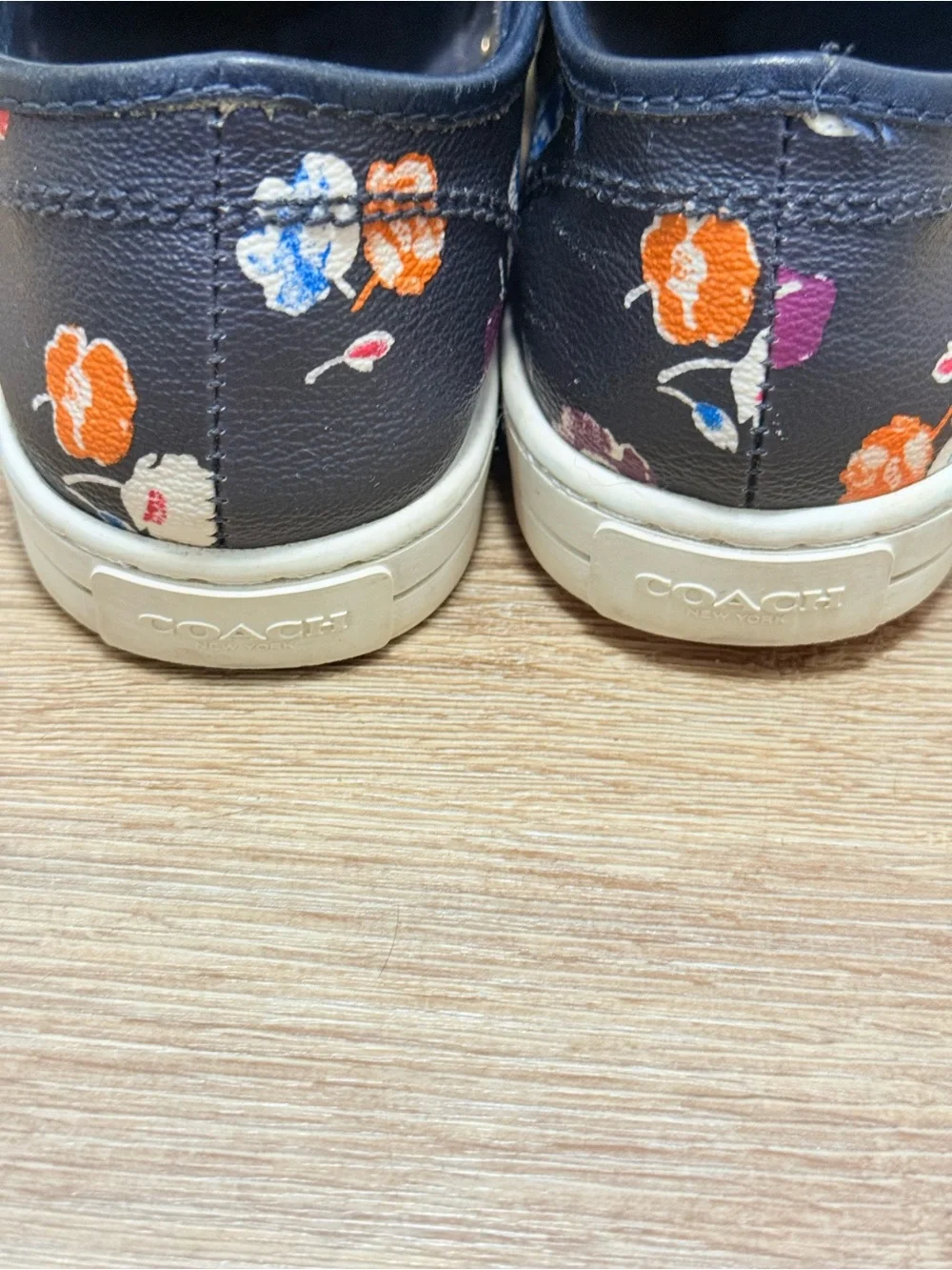 Coach Navy Floral Slip-On Sneakers